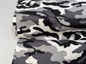 Twillvævet denim - camouflage i grå toner